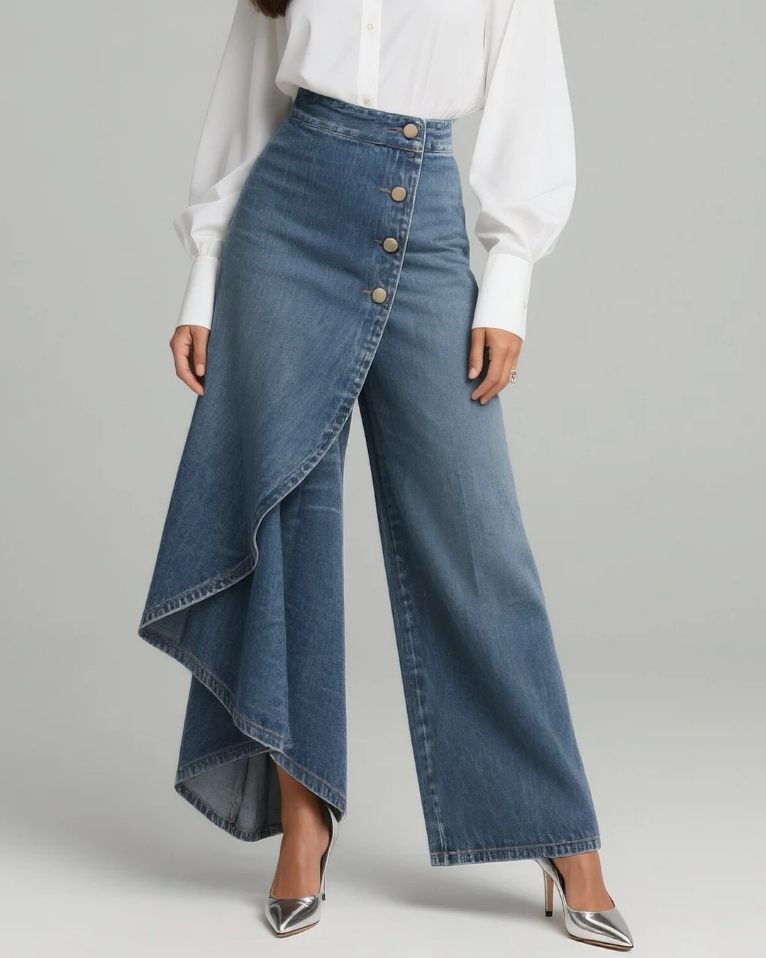 Brooke | Tie-Front Denim Trousers