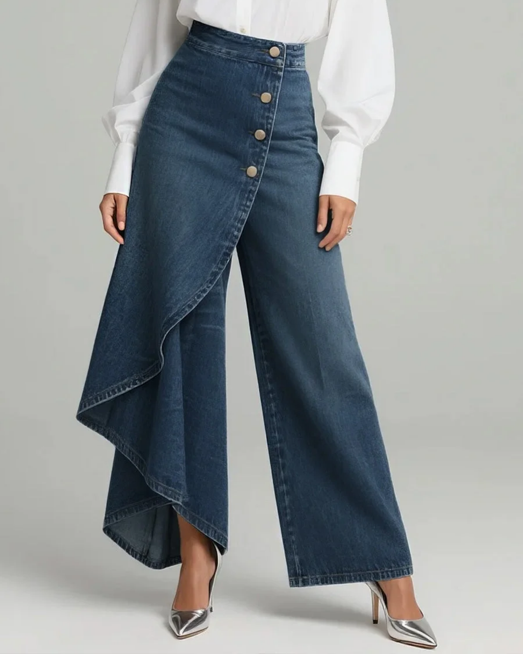 Brooke | Tie-Front Denim Trousers