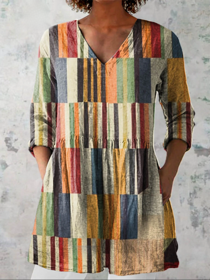 Lowri | Long Patterned Statement Blouse
