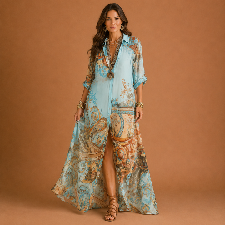 Orlena™ | Coastal Blouse Dress