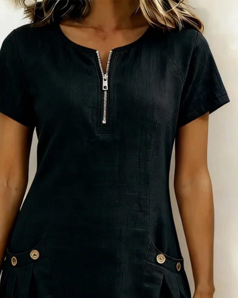 Joanna™ | Effortless Zip Front Dress