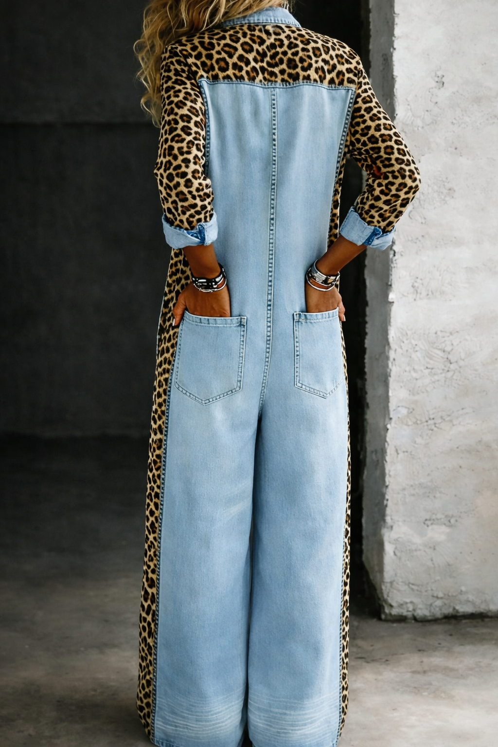 Gillian | One Piece Denim-Look Shirt Jumpsuit