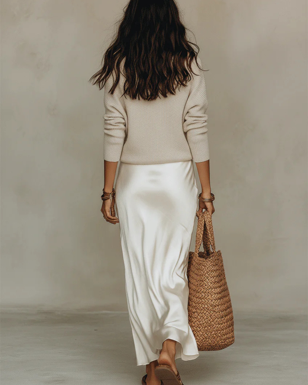 Alice | Midi Satin Dress with Included Sweater