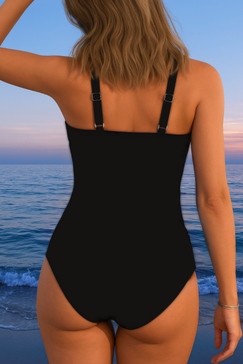 Elegant Wrap Swimsuit with Colourful Pattern