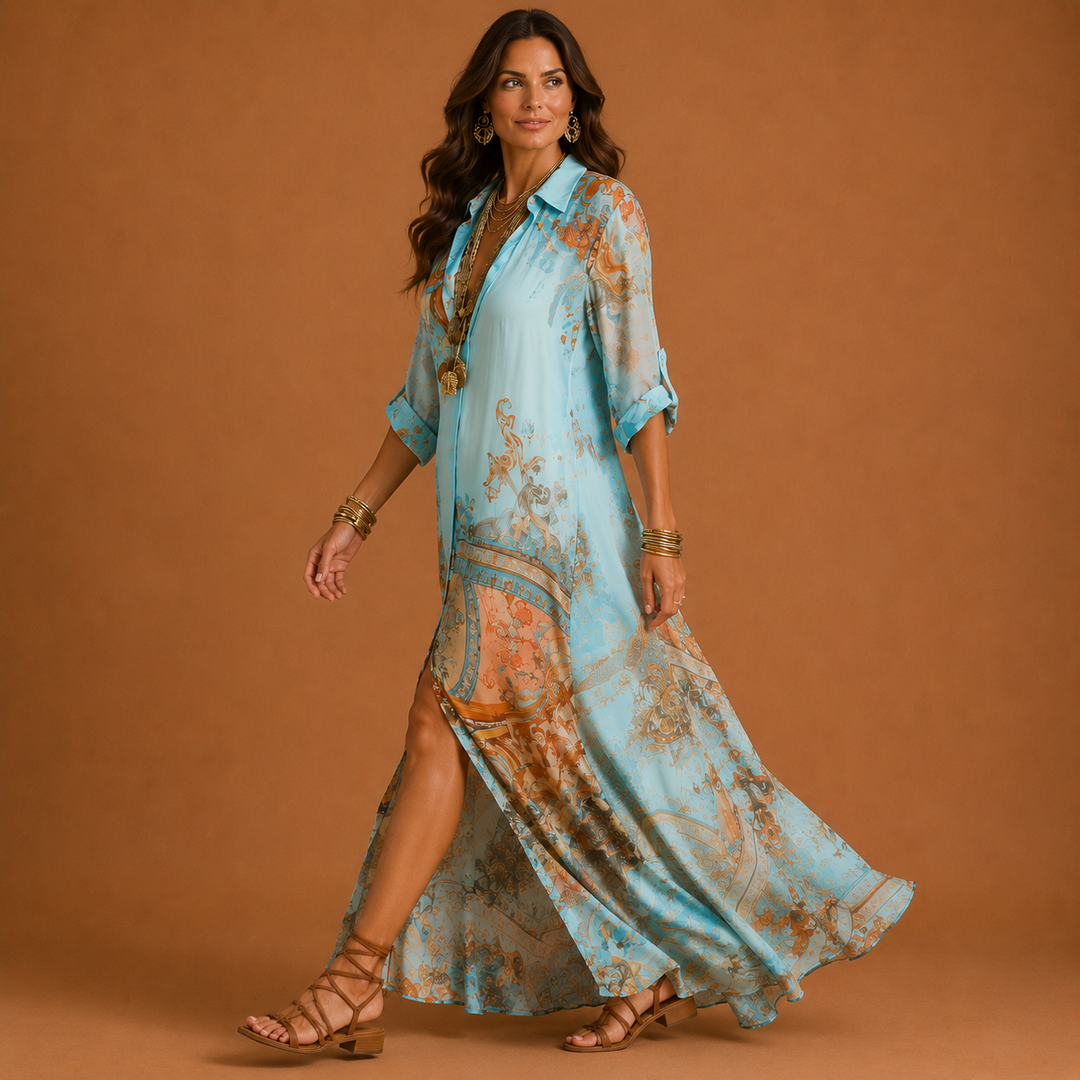 Orlena™ | Coastal Blouse Dress