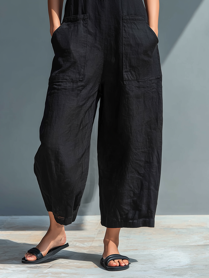 Sylvia – Effortless Sleeveless Linen Blend Jumpsuit