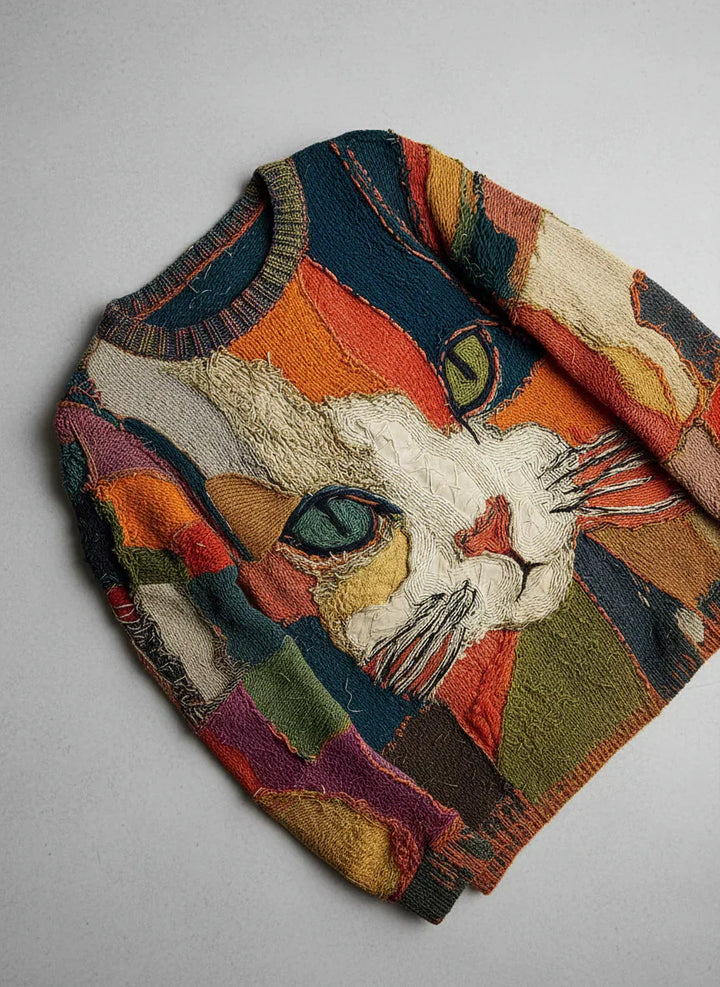 Nora™ | Cat Patchwork Pullover