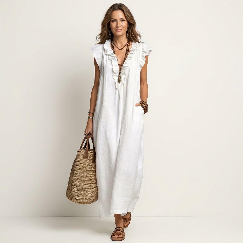 Hannah | Flowy Ruffle Maxi Dress