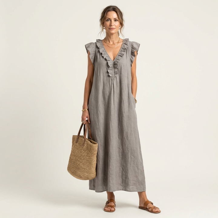 Hannah | Flowy Ruffle Maxi Dress