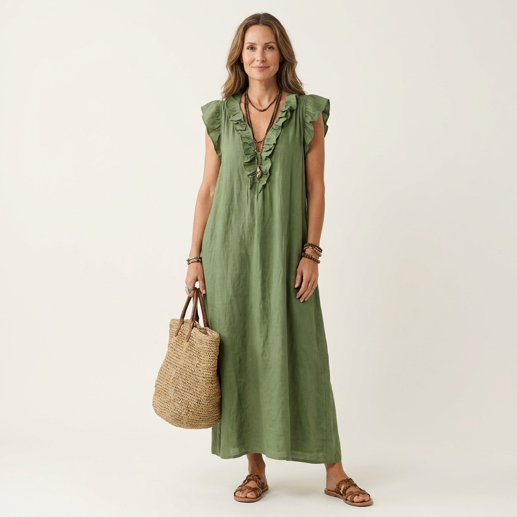Hannah | Flowy Ruffle Maxi Dress