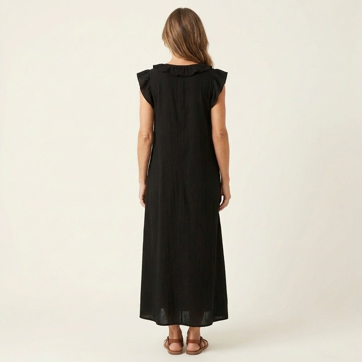 Hannah | Flowy Ruffle Maxi Dress
