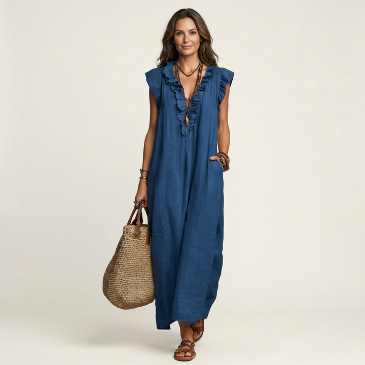Hannah | Flowy Ruffle Maxi Dress
