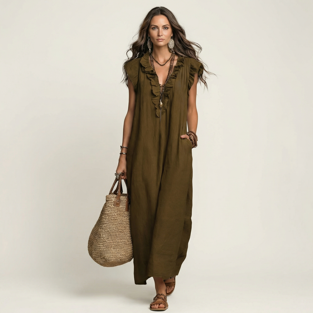 Hannah | Flowy Ruffle Maxi Dress