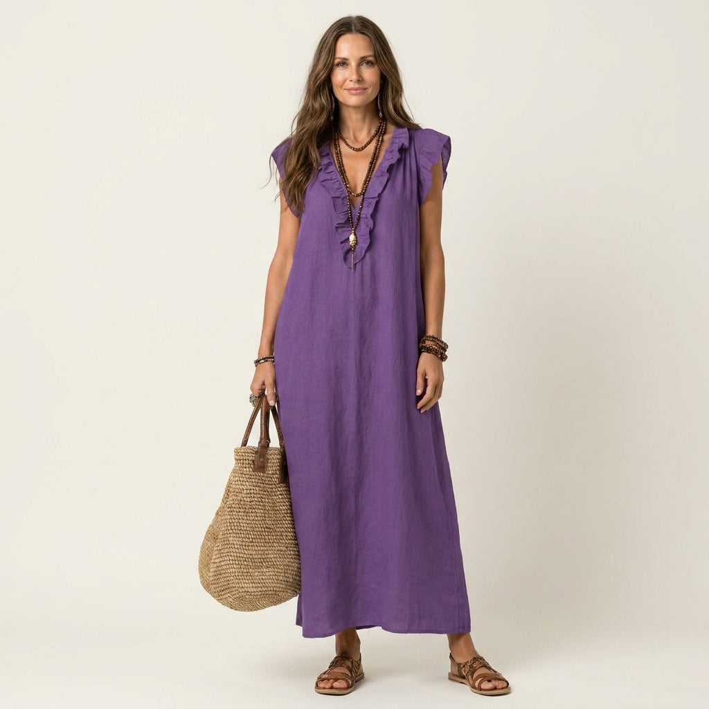 Hannah | Flowy Ruffle Maxi Dress