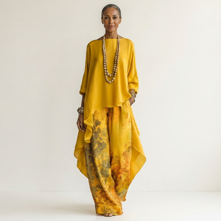 Genevieve™ | Luxe Cotton-Silk Two-Piece Ensemble