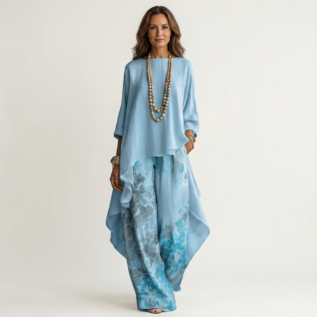 Genevieve™ | Luxe Cotton-Silk Two-Piece Ensemble