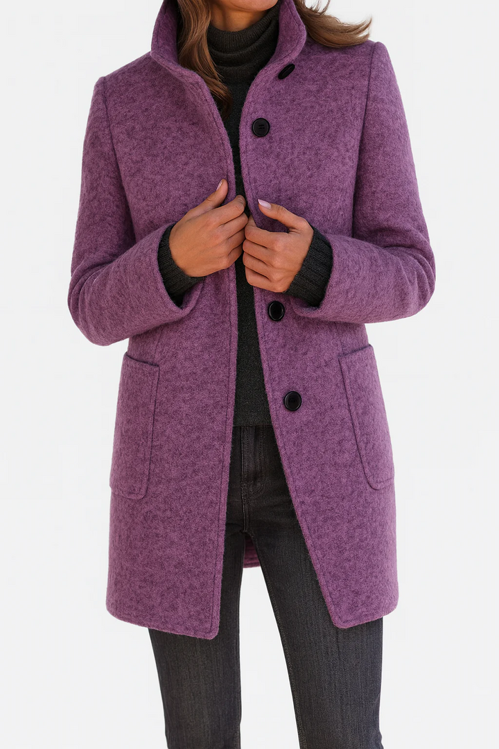 Mabel™ | Elegant High Collar Coat