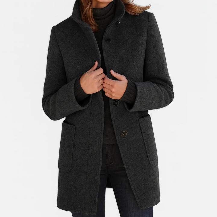 Mabel™ | Elegant High Collar Coat