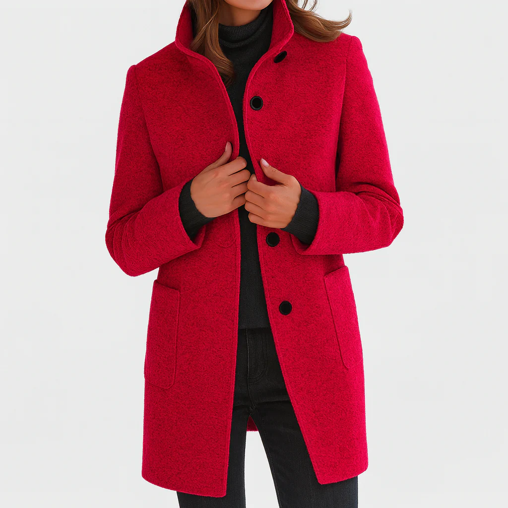 Mabel™ | Elegant High Collar Coat