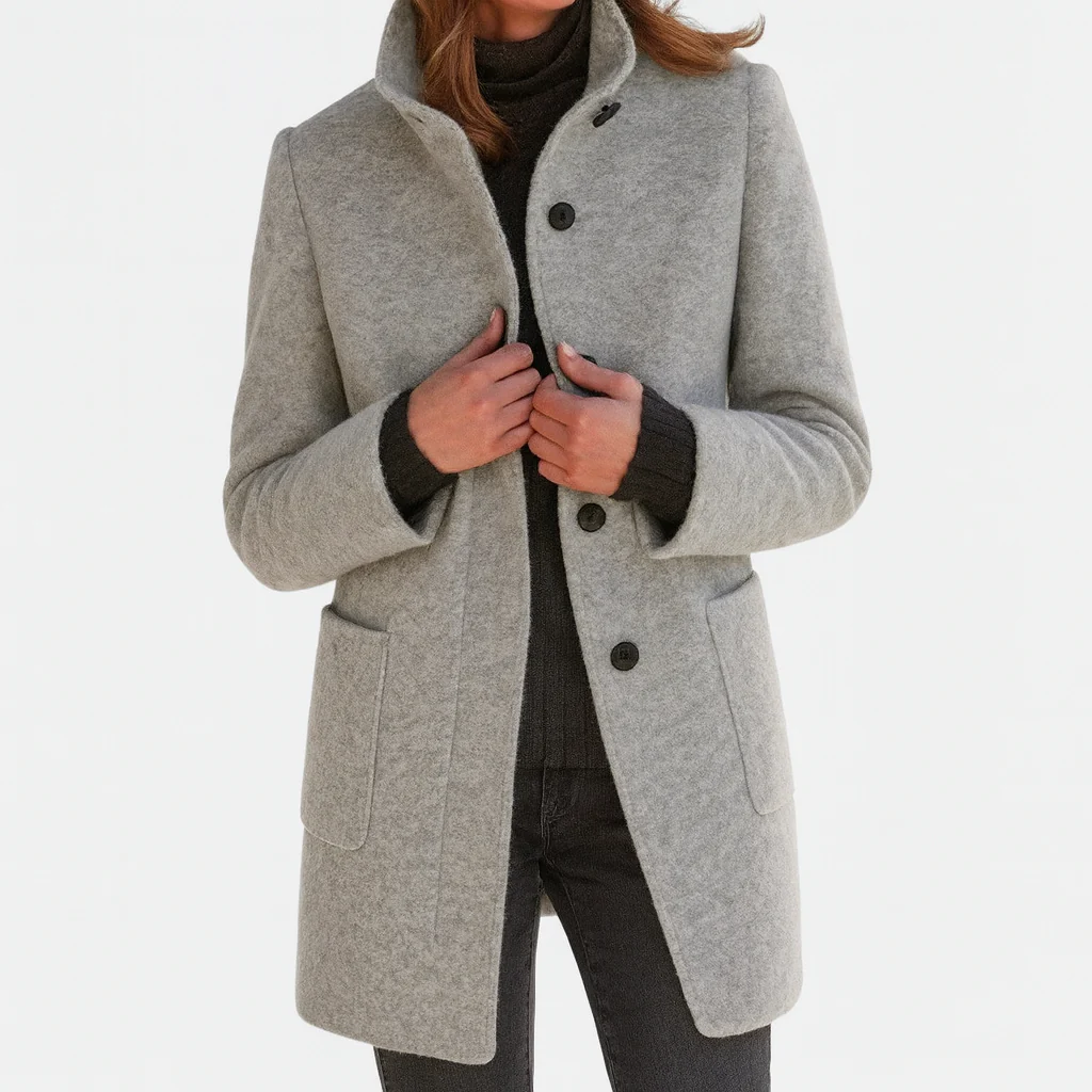 Mabel™ | Elegant High Collar Coat
