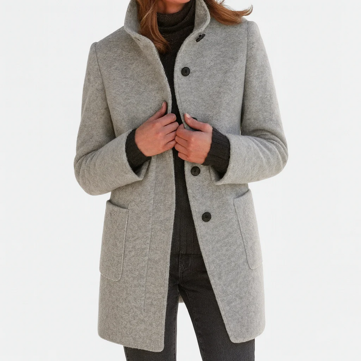 Mabel™ | Elegant High Collar Coat