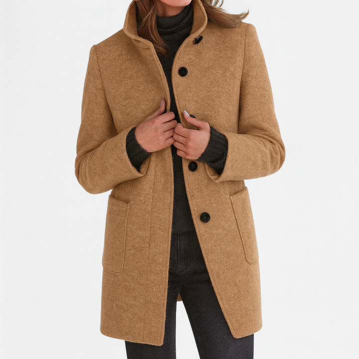 Mabel™ | Elegant High Collar Coat