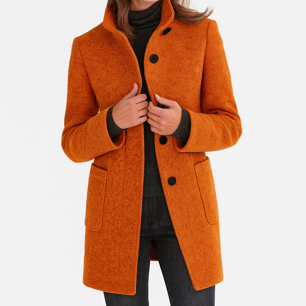 Mabel™ | Elegant High Collar Coat