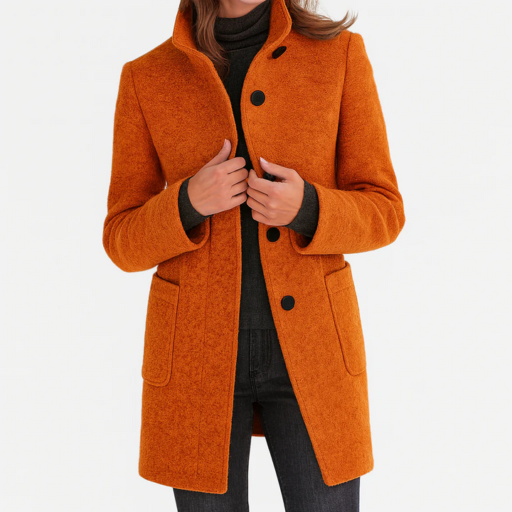 Mabel™ | Elegant High Collar Coat