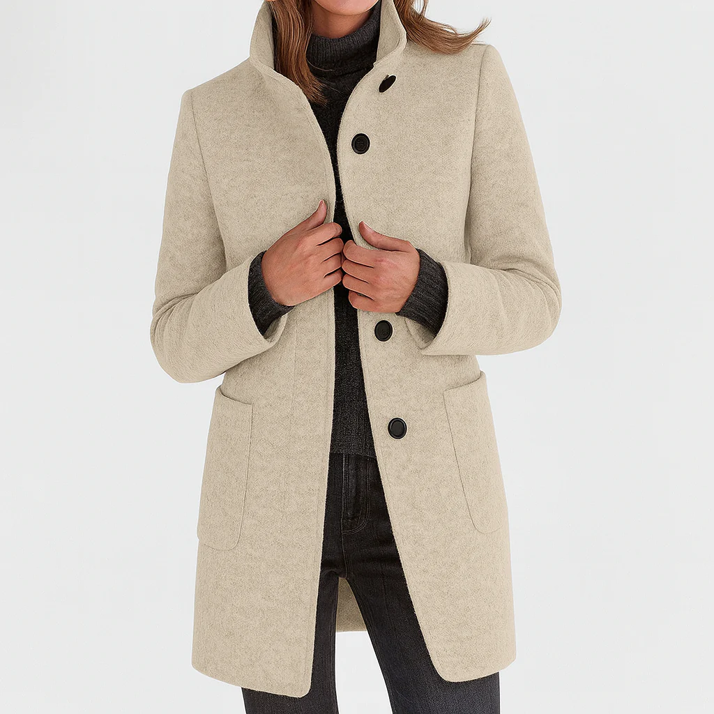 Mabel™ | Elegant High Collar Coat