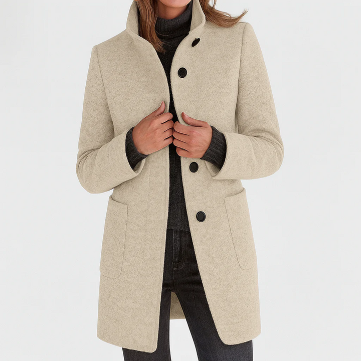 Mabel™ | Elegant High Collar Coat