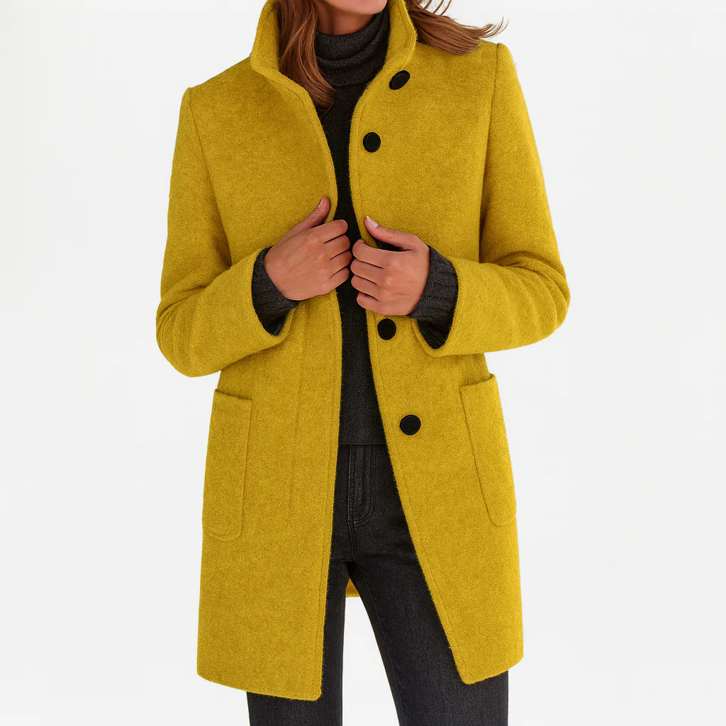 Mabel™ | Elegant High Collar Coat