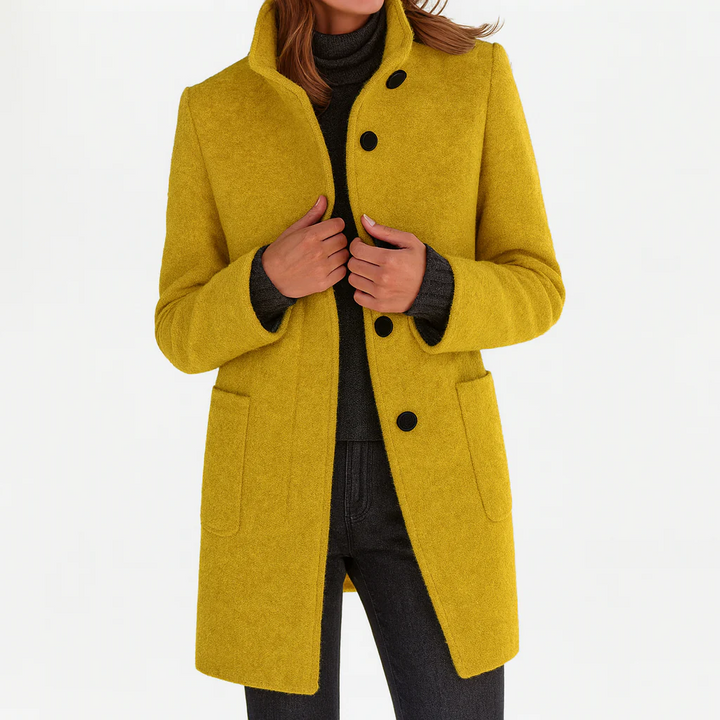 Mabel™ | Elegant High Collar Coat