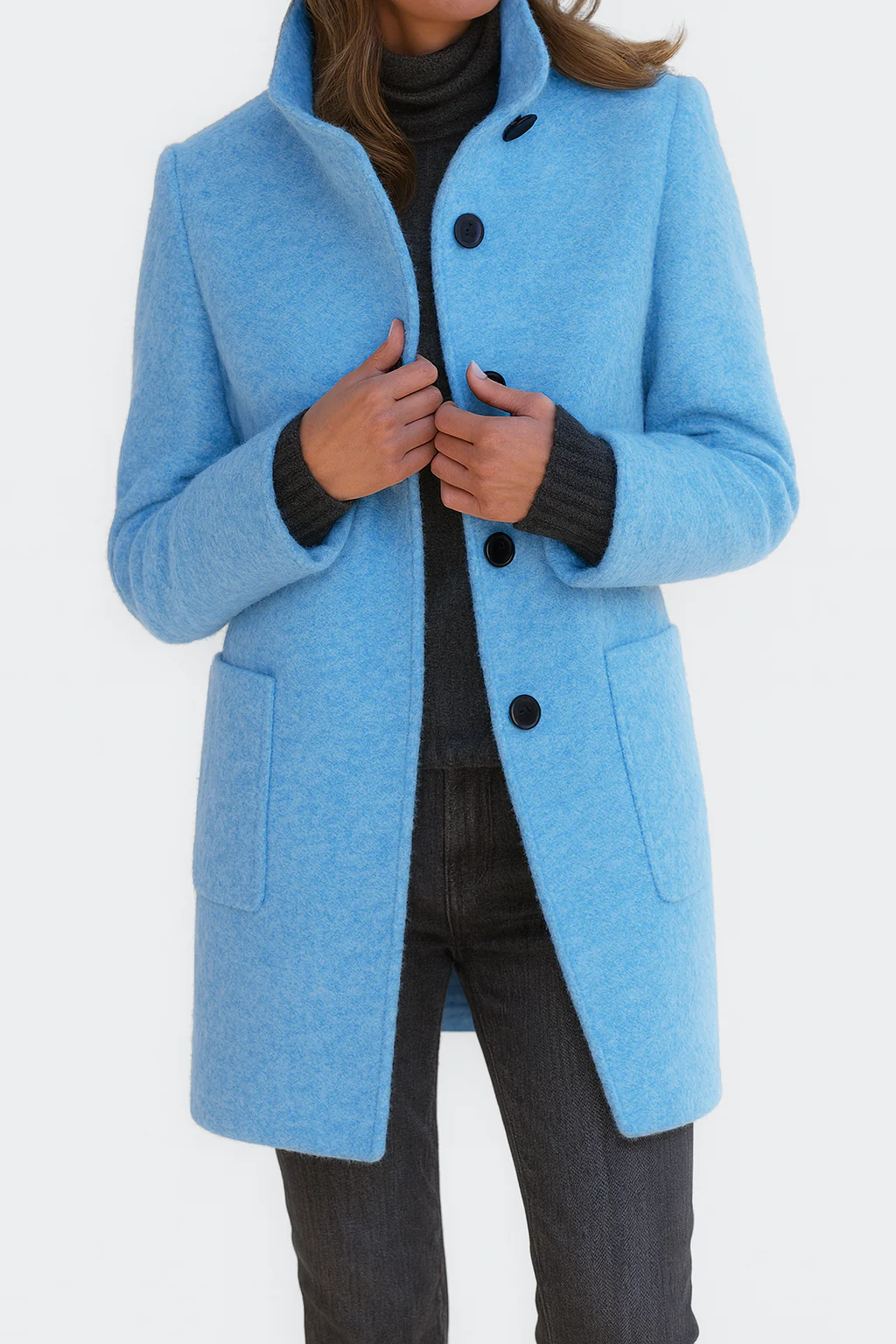 Mabel™ | Elegant High Collar Coat